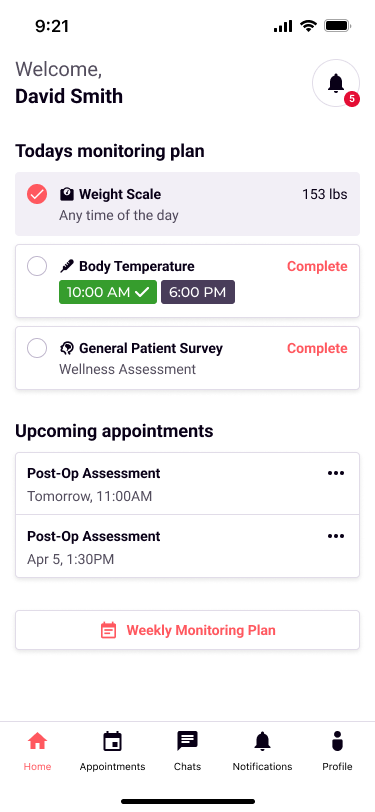 Wellness Metric patient app